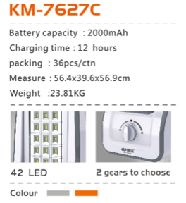 KM-7627C ไฟฉายฉุกเฉิน LED