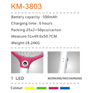 KM-3803 ไม้ตียุง LED อย่างดี